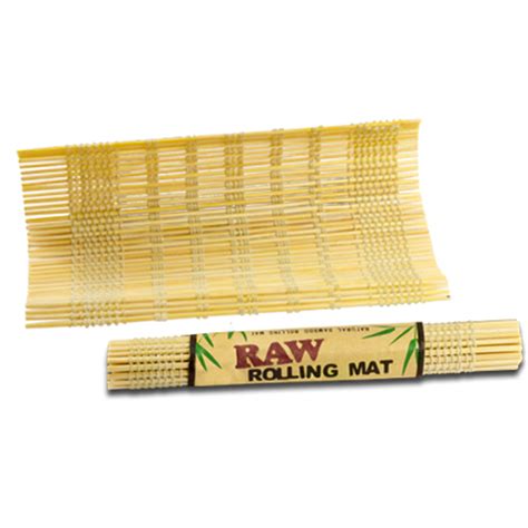 Raw Bamboo Rolling Mat Display Of 24 Raw 87