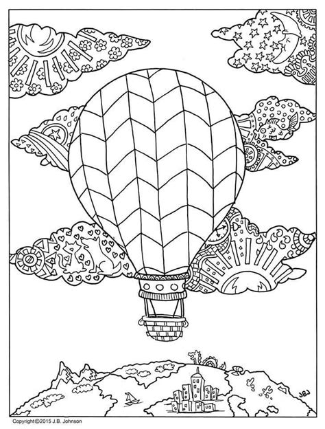Hot air balloon coloring | Coloring pages, Color, Balloons