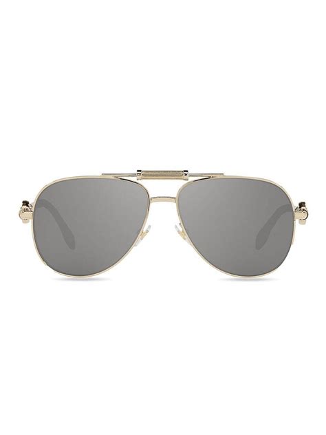 versace men s ve2236 59mm pilot sunglasses pale gold editorialist