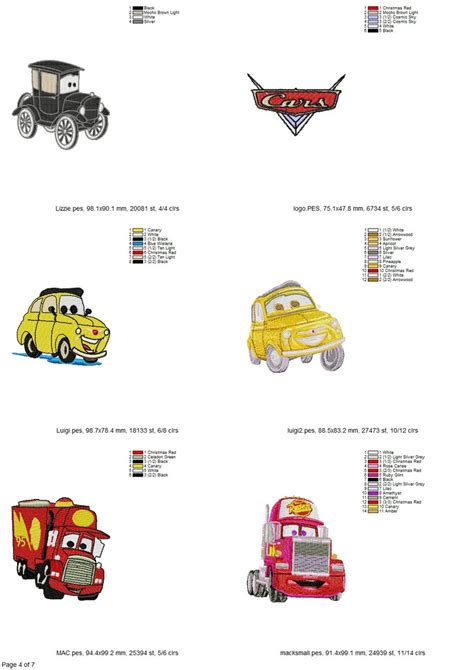 Disney Pixar Cars Embroidery Machine Files 38 Designs 4 Inch Etsy