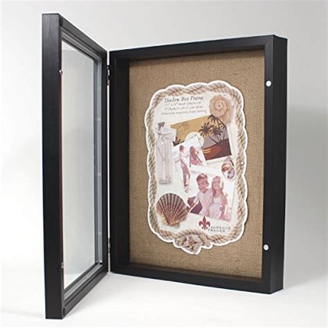 Lawrence Frames Front Hinged Shadow Box Frame With Burlap Display Board