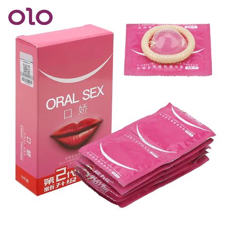 Olo 10pcs Box Blowjob Natural Latex Condoms Safe Sex Penis Sleeve Oral