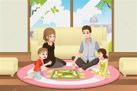 Familia jugando vectores ilustraciones y graficos 123rf. Familia jugando tablero juego Imagen Vectorial de © artisticco #14053064 | Depositphotos