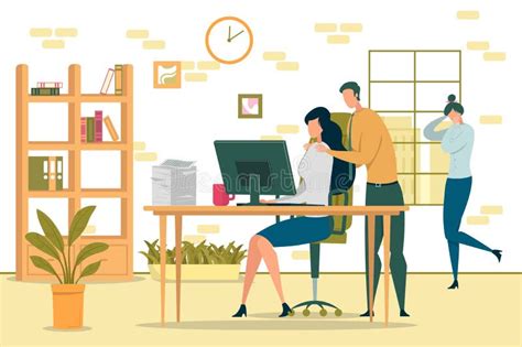 Harassment At Workplace Flat Vector Illustration Ilustraci N Del Vector Ilustraci N De