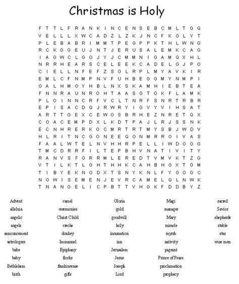 Christmas Word Puzzle Word Search Printables