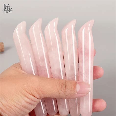 Buy Natural Rose Quartz Massage Wand Crystal Mineral Relaxing Wand Acupoint