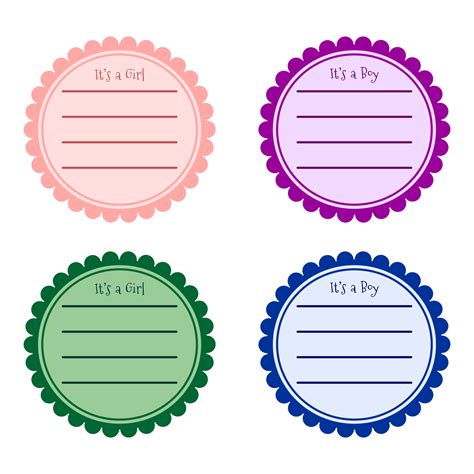 Free printable baby shower labels. 8 Best Printable Round Labels - printablee.com