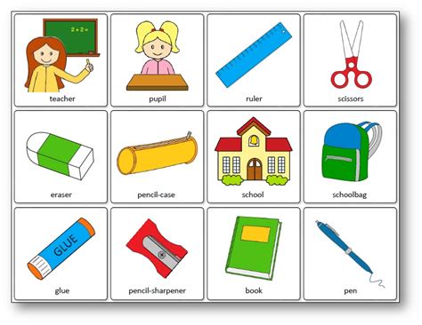 Classroom Objects Memory Game Free Printable Speak And Play English
