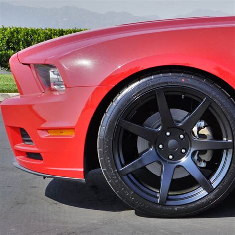 Project 6gr Seven 20x10 Satin Black Concave Wheels For S197 Mustang Gt