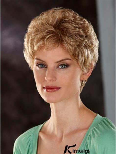 Comfortable Blonde Short Wavy Classic Lace Front Wigs