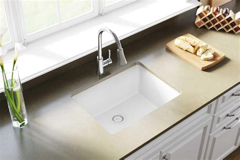 Karran usa, the smart choice| kitchen sink in a wide selection of material type stainless steel, quartz, acrylic to suit your desirable kitchen taste. 24.5 x 18.5-in Elkay Quartz Classic Kitchen Sink - white ...