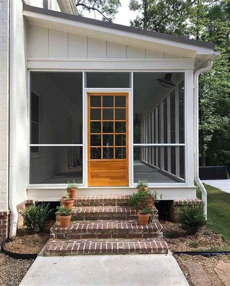 A porch is placed in front of the facade of a building it commands, and forms a low front. 16 Best Farmhouse Screened In Porch Design Ideas ...