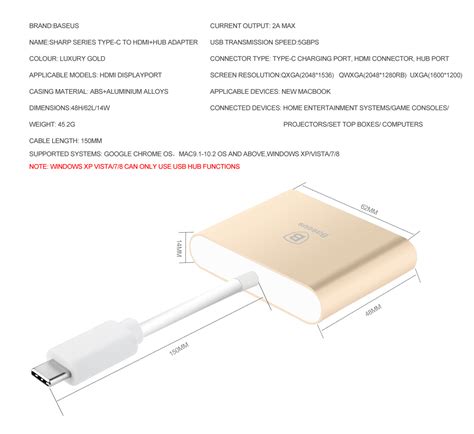 Meizuworld Baseus Sharp Series Type C To Hdmihub Adapter For Macbook
