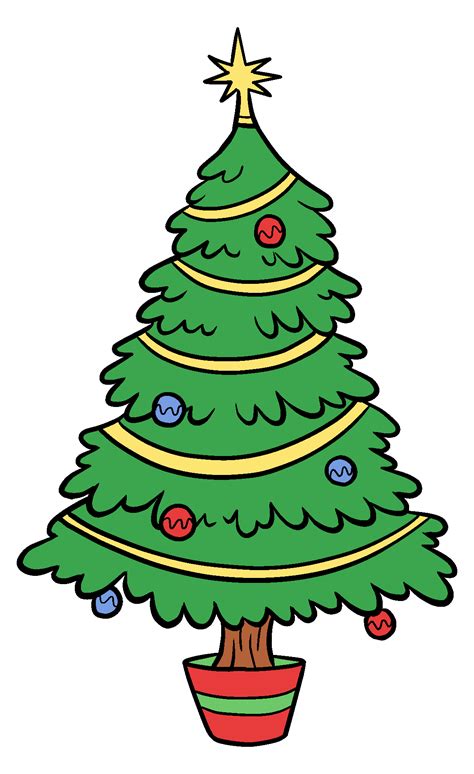 Cartoon Christmas Tree Drawing Tree Christmas Cartoon Clipart Clip
