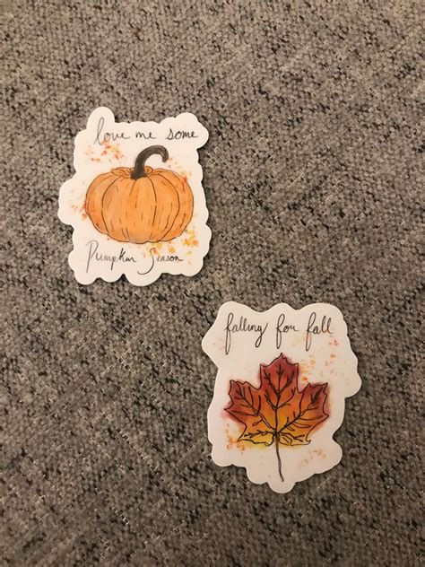 Fall Mini Sticker Collection Pumpkin Maple Leaf Fall Vibes Etsy