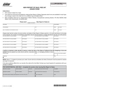 Dmv Reg 397 Form ≡ Fill Out Printable Pdf Forms Online