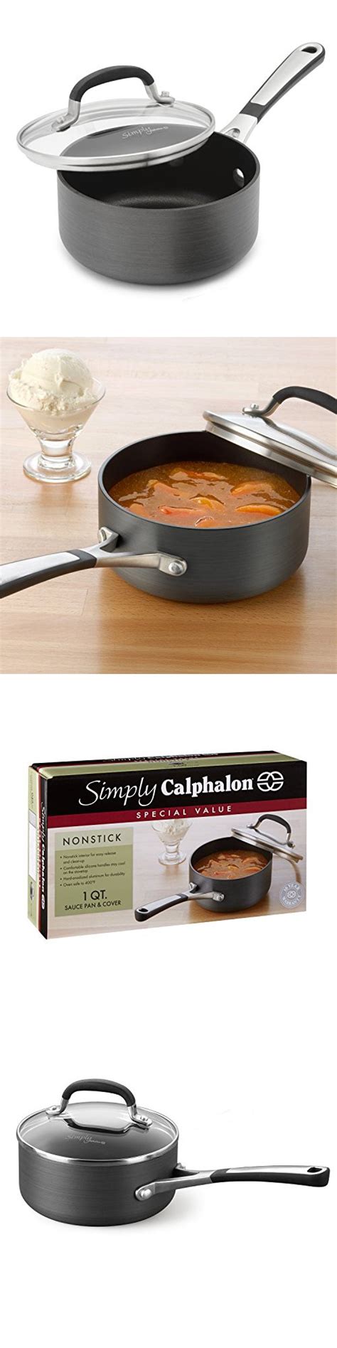 First of all, it is unusually light. Simply Calphalon Nonstick 1-Quart Sauce Pan | Calphalon ...