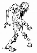 Zombie Halloween Coloring Pages Walking Scary Horror Color Adult Adults Justcolor Transforms Him Before Right He Into Collection Credit sketch template
