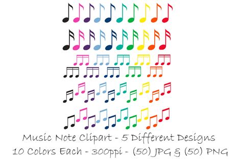 Music Note Clipart Colorful Music Notes By Gjsart Thehungryjpeg
