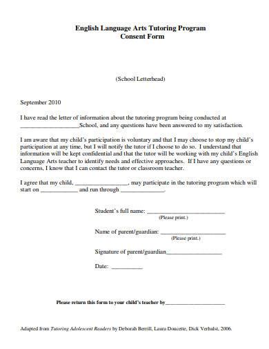 Free 4 Tutor Consent Form Samples In Ms Word Pdf