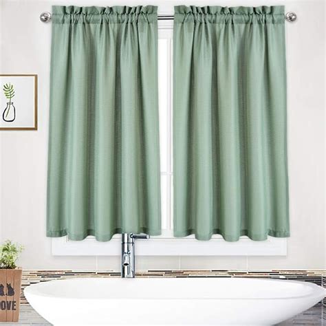Nanan Kitchen Curtains 45 Inch Long Casual Weave Small