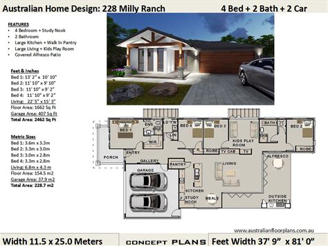 As american has apple pie, these classic ranch house plans embody the spirit of simple construction, easy access and harmony with their surroundings. Ranch Style Narrow Lot Modern 4 bedroom house plans | 228 ...