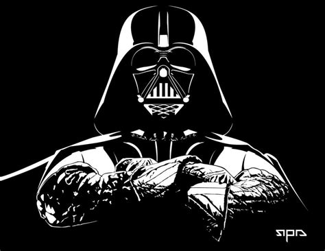 Darth Vader With His Arms Crossed In Front Of Him On A Black Background