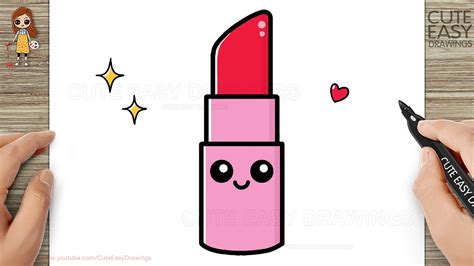 How To Draw A Cute Lipstick For Kids And Toddlers Youtube
