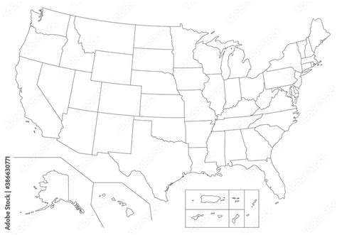 Outline United States Of America Map Us Background Template Map Of