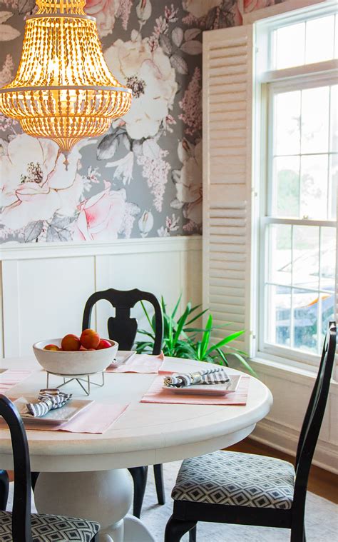 4 Diy Floral Wallpaper Dining Room 9 1 Of 1 Shining On Design