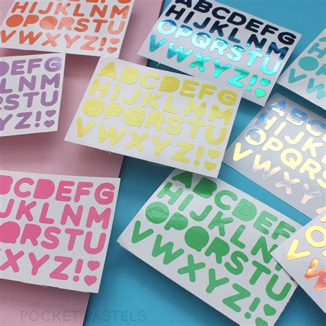 Alphabet Letters Vinyl Sticker Sheets Etsy
