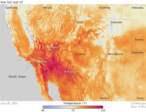 Scorching Heat Bakes The Southwest In Mid June 2016 Noaa