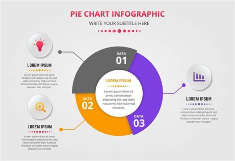 Pie Chart Infographic Template With Three Options 1993372 Vector Art At