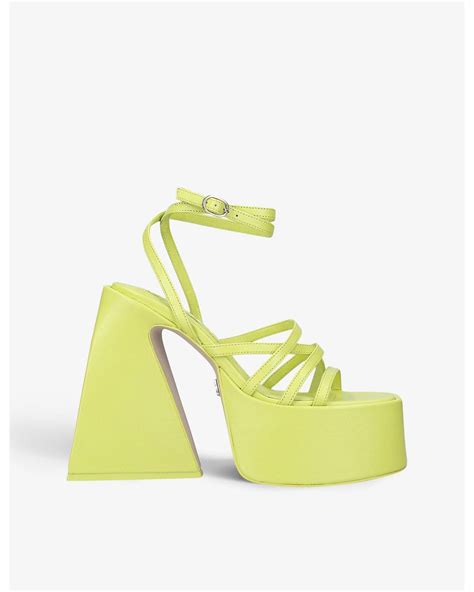 Naked Wolfe Amber Leather Platform Sandals In Yellow Lyst Australia