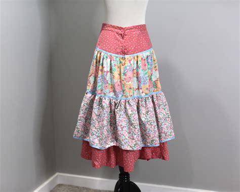 Vintage Prairie Skirt Womens Medium Floral Cottagecore R Etsy