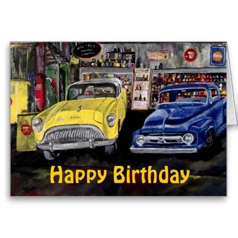 Happy Birthday Classic Car Card Happy Birthday Vintage