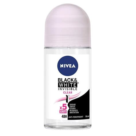 Buy Nivea Black And White Invisible Clear 48h Roll On Deodorant 50ml