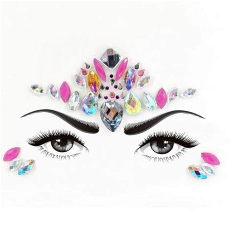 Face Gems Adhesive Glitter Jewel Tattoo Sticker Festival Rave Party
