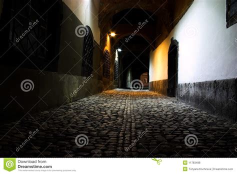 Frightful Medieval Night Road Stock Photo Image Of Europe City 11783498