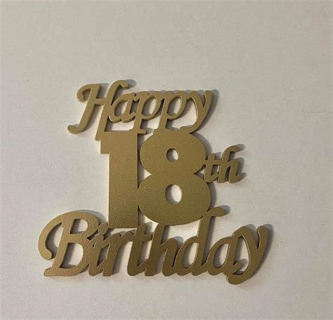 Toper Za Torte Happy 18 Birthday Zlatni