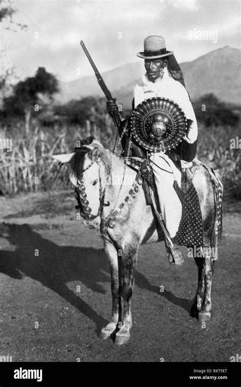 Africa Ethiopia Abyssinian Warrior 1930 40 Stock Photo Alamy