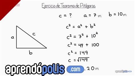 Ejercicio de Teorema de Pitágoras YouTube