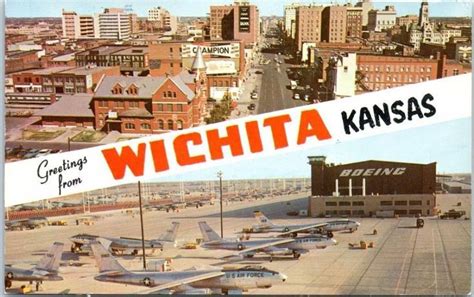 Wichita Postcard From The 1950s With B 47 Planes In The Boeing Picture