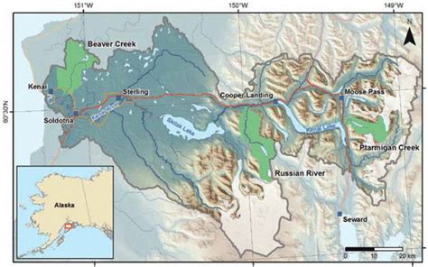 Kenai River Watershed Area Within Grey Border Including Three Focal