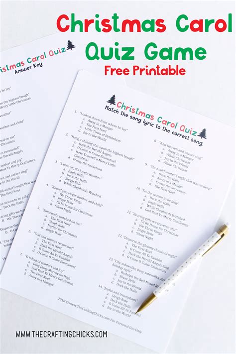 This is the first printable worksheet for this trivia quiz. Christmas Carol Quiz Game - The Crafting Chicks