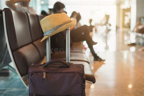 Travel Suitcase In Airport Terminal Stock Photo Image Of Transport