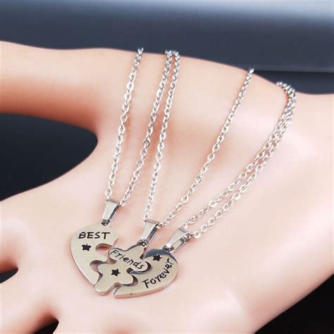 Collier Damitié Pour 3 En Coeur Matchingmood