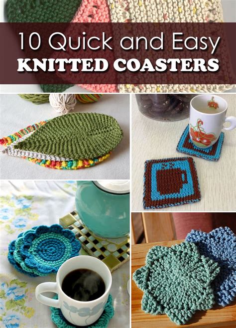 This free heart crochet pattern is a beautiful pattern with a daisy in the center and a granny pattern around the edges. 10 Quick and Easy Knitted Coasters! | Quick knitting ...