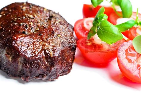 Steak With Tomatoes Close Up Stock Image Colourbox