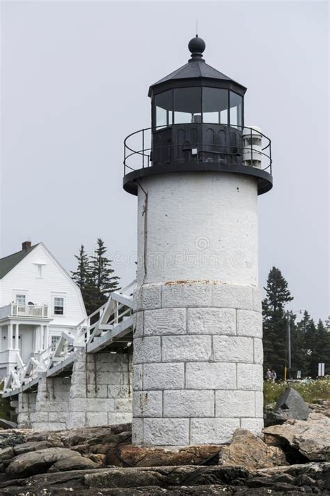 Marshall Point Lighthouse On A Foggy Morning Stock Photo Image Of